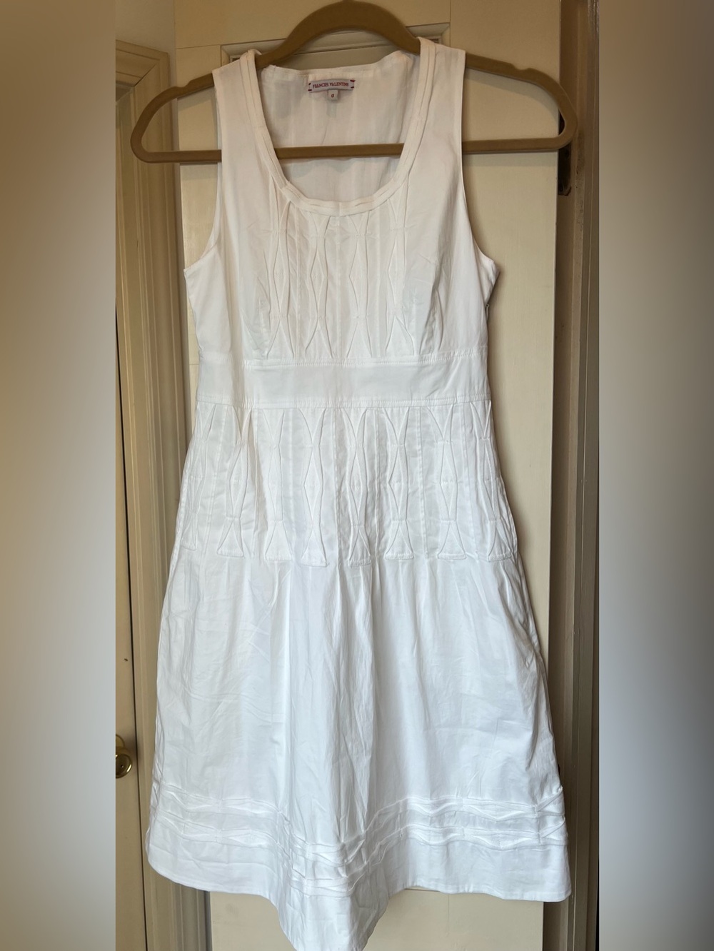 Frances Valentine White Sleeveless Midi Dress